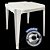 Kit 5 Mesas Plásticas Quadrada Monobloco Empilhavel 70x70 Branca - Imagem 2