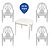 10 Kits Conjunto/Jogo de Mesa com 4 Cadeiras Poltronas Plástica Monobloco Branco - Imagem 2