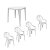 10 Kits Conjunto/Jogo de Mesa com 4 Cadeiras Poltronas Plástica Monobloco Branco - Imagem 1