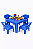 Mesa Infantil com 4 Cadeira Diamante de Plástico Azul - Resistente e Seguro - Imagem 1