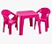 Mesa Infantil com 2 Cadeiras Diamante de Plástico Rosa - Resistente e Seguro - Imagem 1