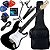 Kit Guitarra Elétrica Stratocaster Giannini G100 BK/WH Preto Gx02 - Imagem 1