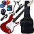 Kit Guitarra Elétrica Stratocaster Giannini G100 TRD/WH Vermelha Gx02 - Imagem 1