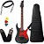 Kit Guitarra Ibanez Grg 131dx Preta escudo vermelho + capa - Imagem 1