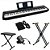 Kit Piano Digital P45 Preto 88 Teclas Sensitivas Yamaha + Suporte X + Banqueta X + Pedal + Fonte - Imagem 1