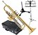 Kit Trompete Laqueado C/ Estante Suporte Hardcase Tr504 Eagl - Imagem 1