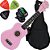 Kit Ukulele Soprano Acústico C/ Capa Uks-01 Pi Rosa Andaluz - Imagem 1