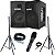 Kit Caixa Som Profissional Ativa Passiva Usb Bluetooth 400w C/ Tripé Cabo e Mic CSX03 - Imagem 1