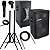 Kit Caixa de Som Datrel Ativa e Passiva Falante 15" 600w Rms Titanium Bluetooth Usb CSX03 - Imagem 1
