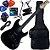 Kit Guitarra Elétrica Strato Tagima Woodstock Tg-500 Classic Bk Preta Gx02 - Imagem 1