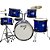 Bateria Acústica Infantil Junior 2t Azul Com Banco New York - Imagem 1