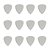 Kit 12 Palhetas Fender Nylon 0.60 White - Imagem 1