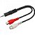Cabo P2 Estéreo x 2 RCA Fêmea 15cm CBRC0011 Preto Storm - PCT / 10 - Imagem 1