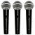 Kit Com 3 Microfones Leson LS50K3 Dinâmico Preto - Imagem 1