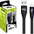 Cabo Flat Micro USB EC510PT 1,25m Preto ELG - Imagem 1