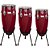 Trio de Congas New York 10” 11” e 12” Vermelha com Suporte - Imagem 1