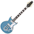 Guitarra Semiacústica Aria Pro II 212-MK2 Bowery Phantom Blue com Captação Mini Humbucker e Bigsby - Imagem 1