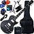 Kit Guitarra Elétrica Les Paul PHX Studio LP-5 BK Flamed Maple Preta Gx03 - Imagem 1