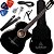 Kit Violão Flat Giannini Eletroacústico NF-14 Ceq Bk Nylon Cutaway Preto - Imagem 1