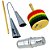 Kit Percussão Agogo + Ganza Alumínio + Afuxé Torelli - Imagem 1