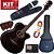 Kit Violão Elétrico Aço Hofma Hm239 Trbk Preto Mini Jumbo Completo - Imagem 2