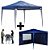 Kit Gazebo Tenda Azul Praia/Campo Base E Topo 3M X 3M Altura 2,50M Dobrável + 2 Paredes Em Oxford Ma - Imagem 1
