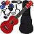 Kit Ukulele Soprano Elétrico Mahalo Mr1 Vermelho Cordas Aquila MR1-RD Ux02 - Imagem 1