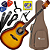 Kit Violão Elétrico Folk Eagle CH306 Aço Yellow Burst Cutway Vx02 - Imagem 1