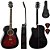 Kit Violão Eletroacústico Folk Gf1d Brb Brown Red Burst Giannini Com Capa Simples - Imagem 5