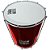 Surdo Madeira Samba Music 60x20 Vermelho Pele Animal - Imagem 2