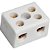 Conector de Porcelana 3 Pinos 6mm Brasfort - CX / 100 - Imagem 1