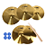 Kit Pratos 14 Chimbal 16 18 E 20 + Baqueta + Feltro Dourado-Escuro Profire - Imagem 1