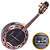 Banjo Eletroacústico Marquês BAJ-221BKSEQ Preto-Rosé Fosco com Aro Acobreado Pele Caprina Preta 8" Equalizador Ativo A-20 3 Bandas Afinador e Visual Impactante Todo Preto - Imagem 1