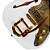 Guitarra Seizi Vintage Origami White Gold Juliana Vieira com Captadores Seizi Jutsu Filtertron HH Ponte Trêmolo Bigsby e Bag 10360712 - Imagem 4