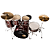 Bateria Michael Trinity DMT222 22" Wine Red com Pratos Hi-Hat Crash Banco Pedal Baquetas e Ferragens Inclusas - Imagem 4