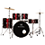 Bateria Michael Trinity DMT222 22" Wine Red com Pratos Hi-Hat Crash Banco Pedal Baquetas e Ferragens Inclusas - Imagem 1