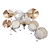 Bateria Acústica Michael Legacy DML424 Sparkle Silver SSR Shell Pack com Casco em Poplar e Acabamento em Celuloide - Imagem 4