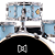 Bateria Michael Legacy Slim DML410 20" Vintage Blue Shell Pack com Air Float System Pés Telescópicos e Automático Trava - Imagem 3