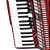 Acordeon Michael ACM12007N Vermelho Perolado 120 Baixos 7 Registros 3ª Voz 41 Teclas Palhetas Aço Inoxidável Fole Linho Couro Bag e Alça - Imagem 2