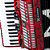 Acordeon Michael ACM6005N Vermelho Perolado 60 Baixos 5 Registros 3ª Voz 34 Teclas Palhetas Aço Inoxidável Fole Linho Couro Bag Mochila com Rodinhas e Alça - Imagem 2