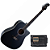 Violão Eletroacústico Aço Marquês VA-207 BK EQ Preto Brilho com Folk Cutaway Headstock Guitarra e Pré B-12 4 Bandas com Microfone Interno - Imagem 1