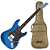 Guitarra Seizi Fun Katana Musashi HSS Royal Dark Blue Sparkle Captadores Chidori HSS Ponte Tremolo e Bag 10361157 - Imagem 1