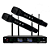 Sistema Sem Fio TSI DUO 4 DIVERSITY com 200 Canais e True Diversity Sistema UHF 614-698 MHz com Receptor Duo-4 Diversity (4 Receptores Internos) 2 Microfones de Mão Multicanal SC-8 Super Cardióide Fonte Bivolt - Imagem 1