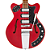 Guitarra Vintage Revo Series Superthin Cherry Red com Corpo Okoume Braço Mogno Escala Jatobá 22 Trastes 3 Captadores Entwistle HFS63 Ponte Roller Vibrato Vintage - Imagem 2