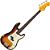 Contrabaixo Vintage V4 Icon Distressed Sunset Sunburst com Corpo Poplar Braço Maple Escala Rosewood 20 Trastes Captador Single Coil Wilkinson Ponte Wilkinson Four Saddle - Imagem 1