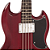 Contrabaixo Vintage VS4 Reissued Cherry Red com Corpo Mogno Braço Mogno Set Escala Rosewood 20 Trastes 2 Captadores Double Coil Wilkinson Ponte Fixed - Imagem 2