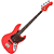 Contrabaixo Vintage VJ74 Reissued Firenze Red com Corpo Alder Braço Maple Escala Rosewood 20 Trastes 2 Single Coil Wilkinson Ponte Wilkinson Four Saddle - Imagem 1