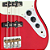 Contrabaixo Vintage VJ74 Reissued Candy Apple Red com Corpo Alder Braço Maple Escala Rosewood 20 Trastes 2 Single Coil Wilkinson Ponte Wilkinson Four Saddle - Imagem 2