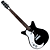 Guitarra Danelectro 59 M NOS+ Canhoto Black com Captadores Lipstick NOS+ Single-Coil e Ponte Wraparound Ajustável - Imagem 1