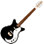 Guitarra Danelectro Stock '59 Black com Captadores Lipstick Single-Coil Corpo Shorthorn Semi-Oco e Ponte Wraparound - Imagem 1